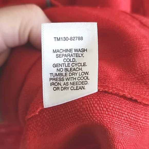 Vintage Pendleton womens red linen blouse size 16 - Picture 5 of 6